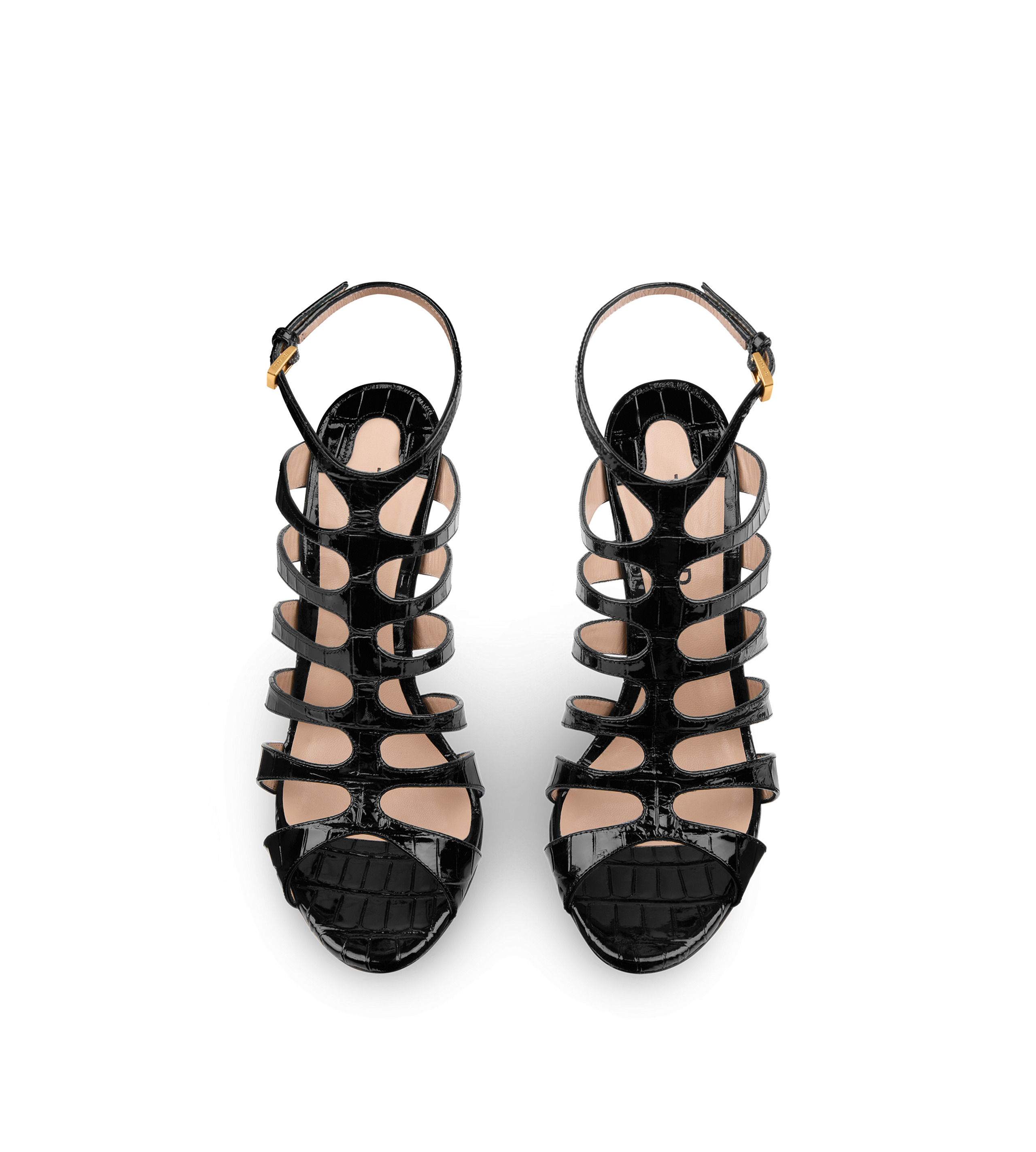 STAMPED CROCODILE LEATHER CARINE SANDAL - 4