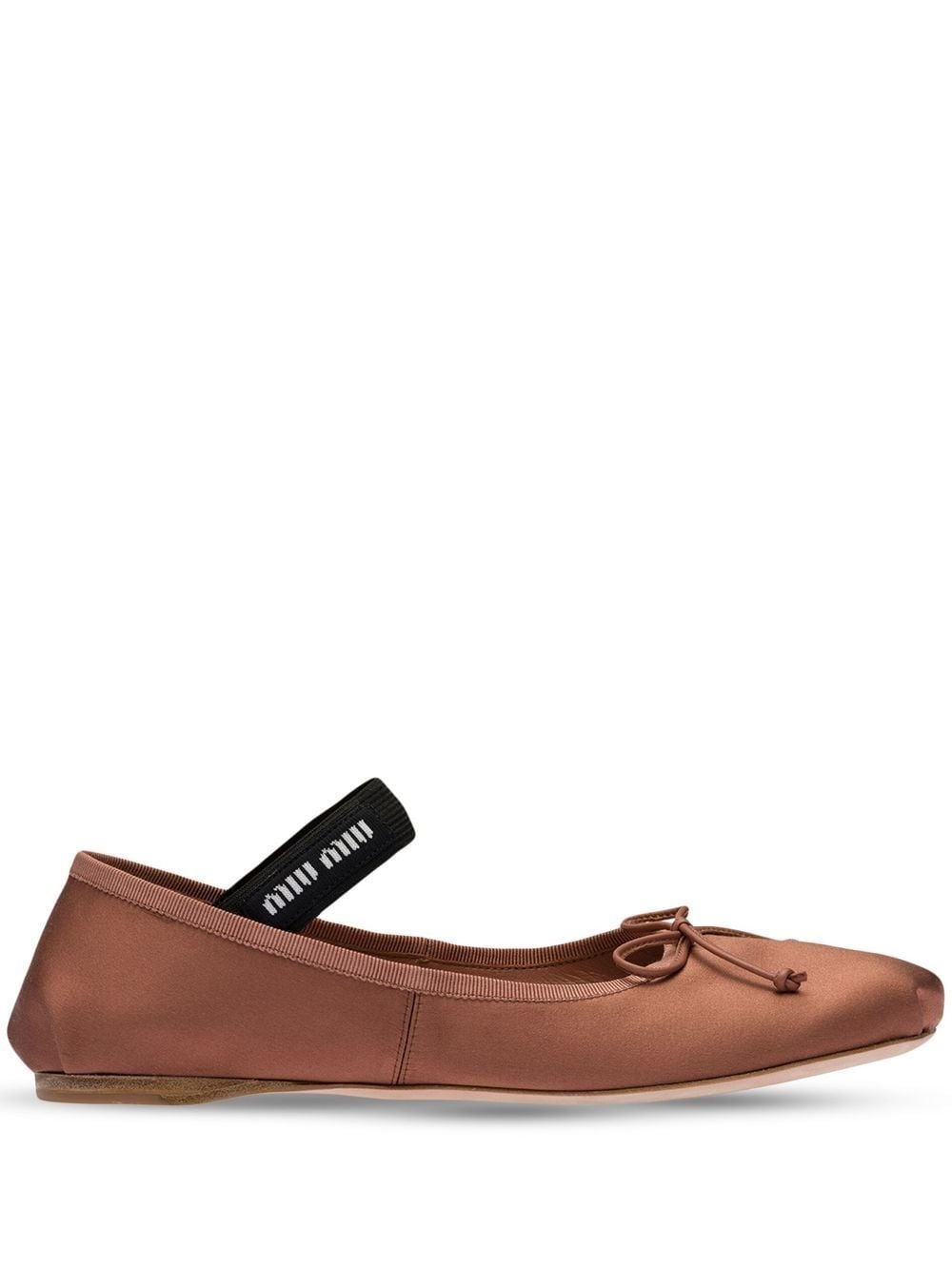 satin slip-on ballerina shoes - 1
