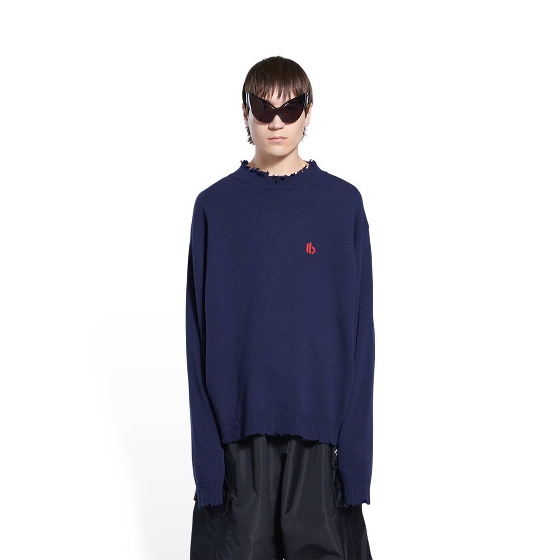 Men's Double B Raw Highneck Sweater  in Indigo - 5