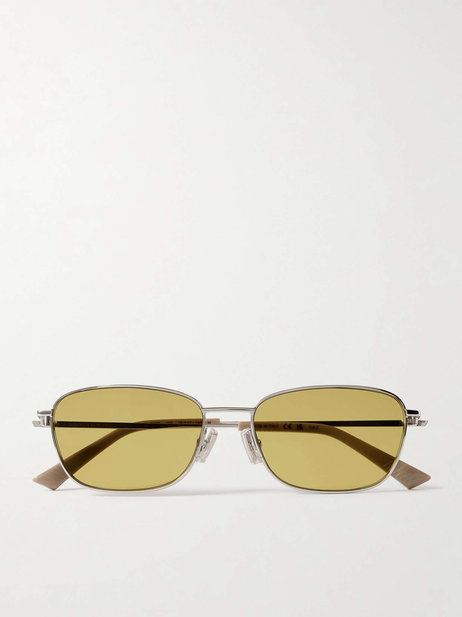 D-Frame Silver-Tone Sunglasses - 1