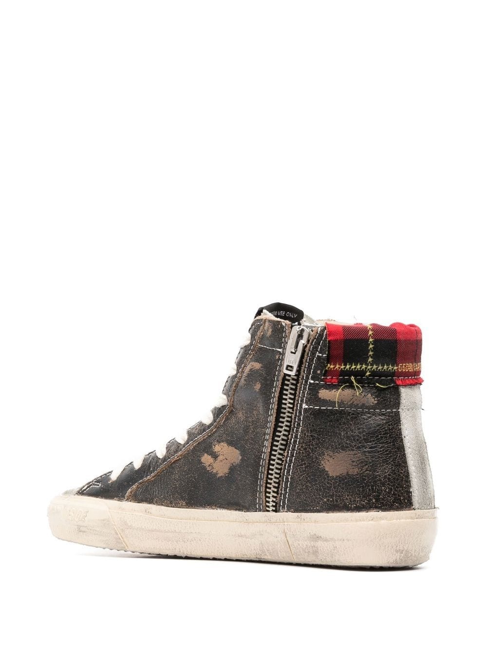distressed-finish high-top sneakers - 3
