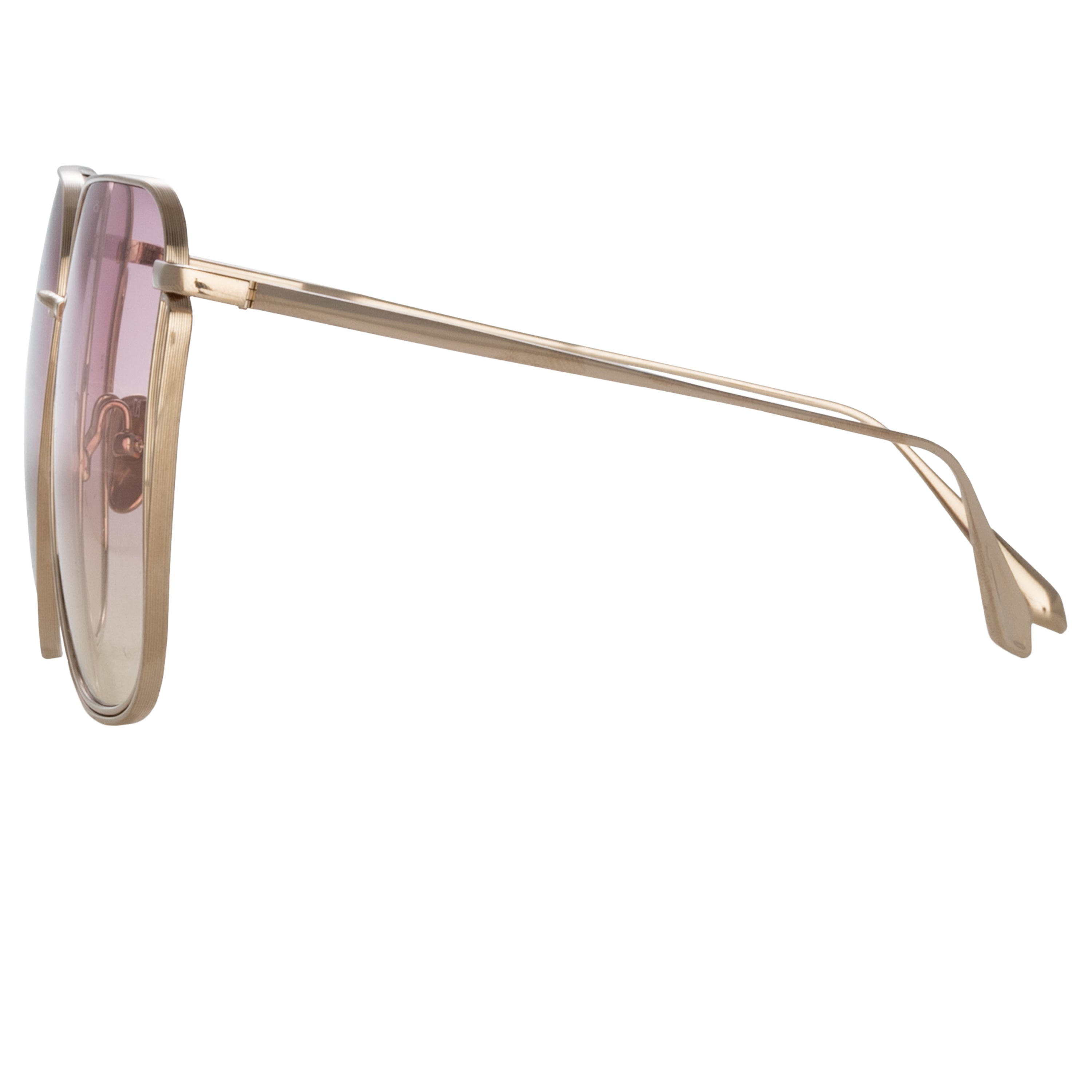 CAMRY OVERSIZED SUNGLASSES IN LIGHT GOLD AND LILAC - 4