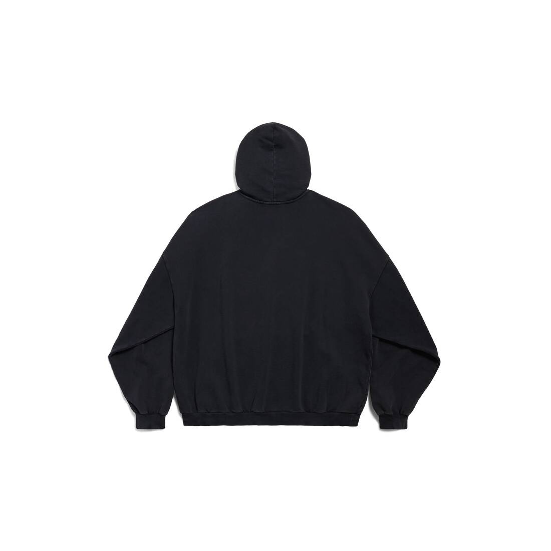 I Love Paris & Balenciaga Hoodie Large Fit in Black Faded - 2