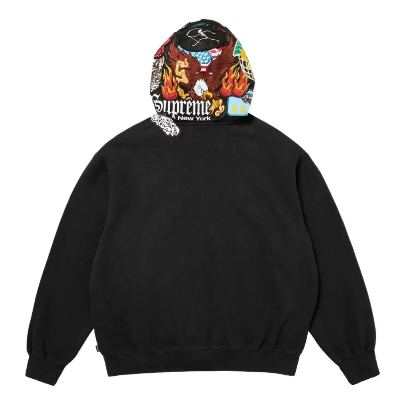 Supreme FW26 Patches Zip Up Hooded Sweatshirt 'Black' SUP-FW26-013-BLK - 1