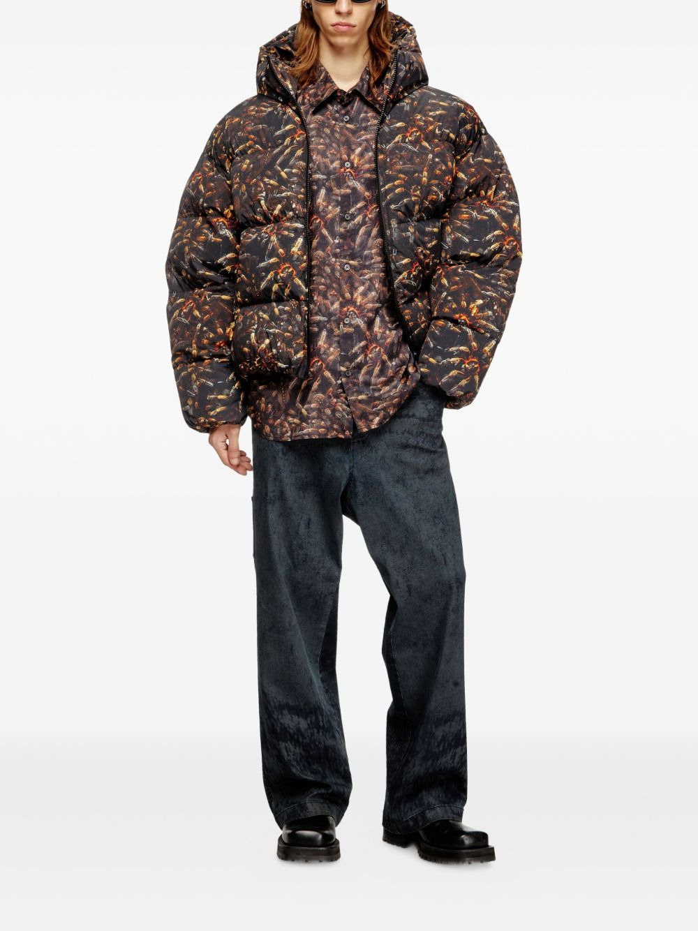 spider-print shirt - 2