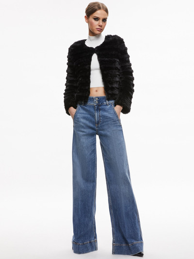 Alice + Olivia FAWN FAUX FUR TEXTURED JACKET outlook
