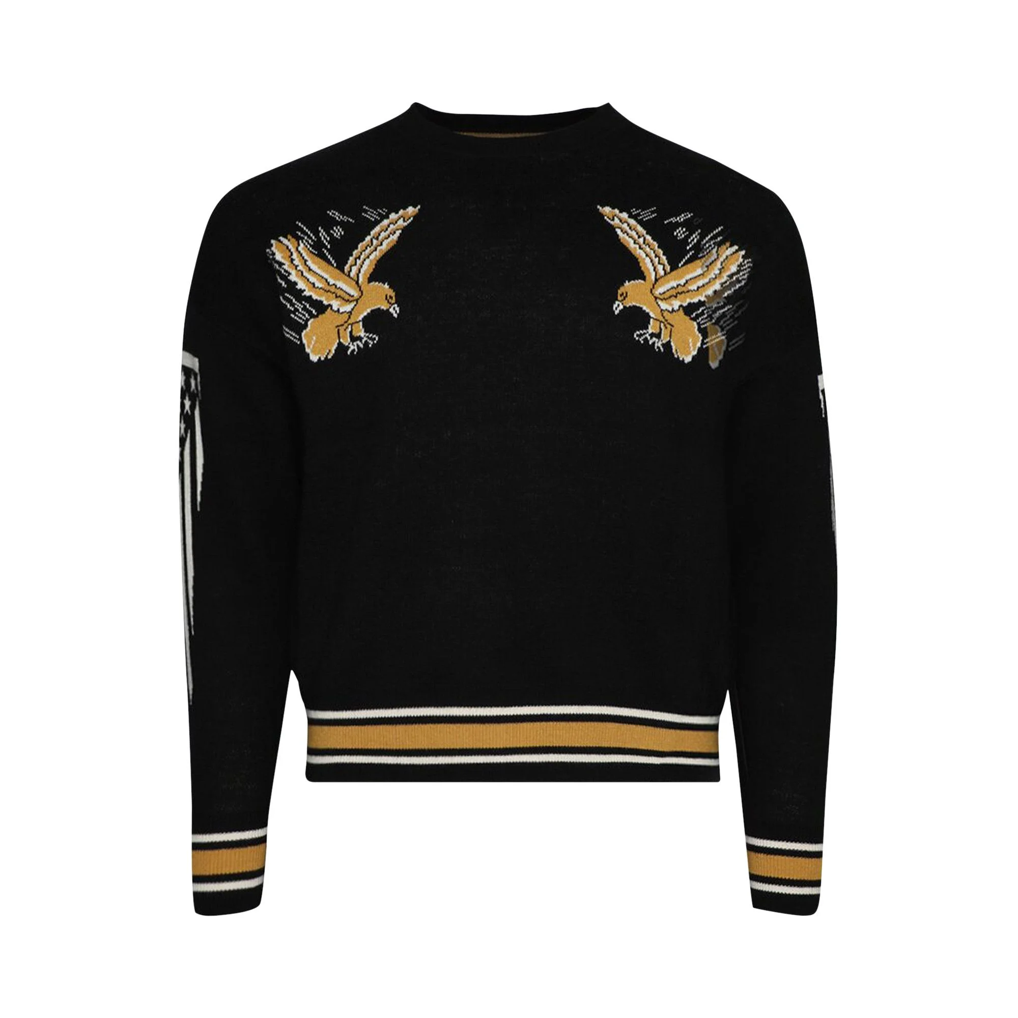 Rhude Eagle Souvenir Knit Crewneck 'Black/Yellow/Cream' - 1