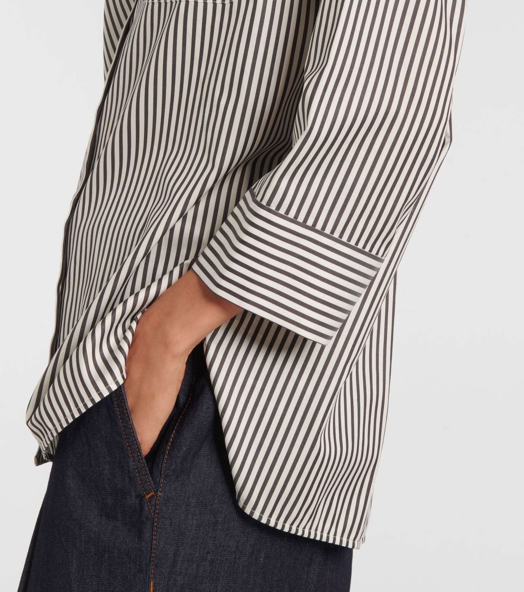 Fano striped cotton twill blouse - 5