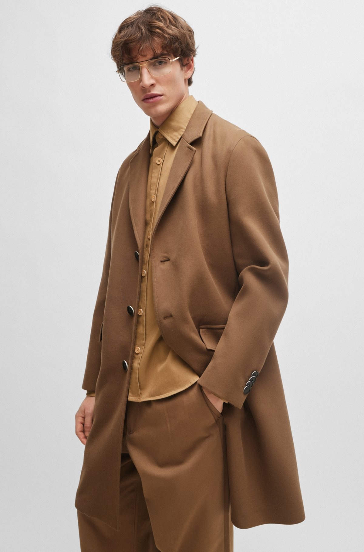 SLIM-FIT COAT IN A COTTON BLEND - 7