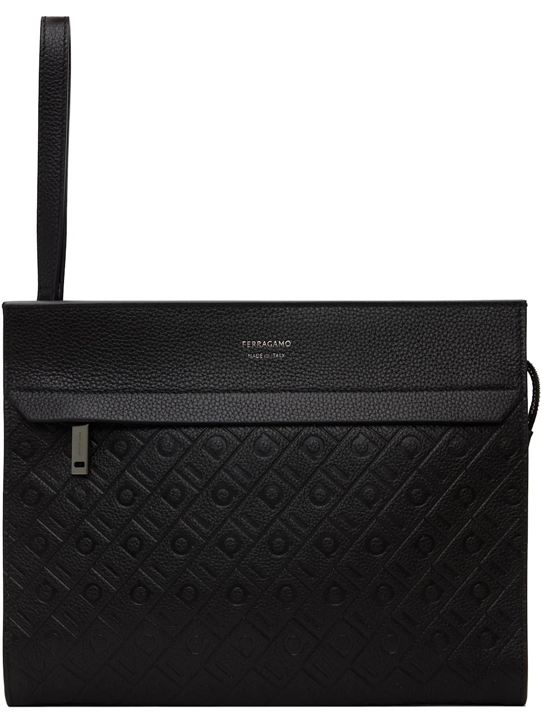 Black 'Ferragamo' Monogram Pouch - 1