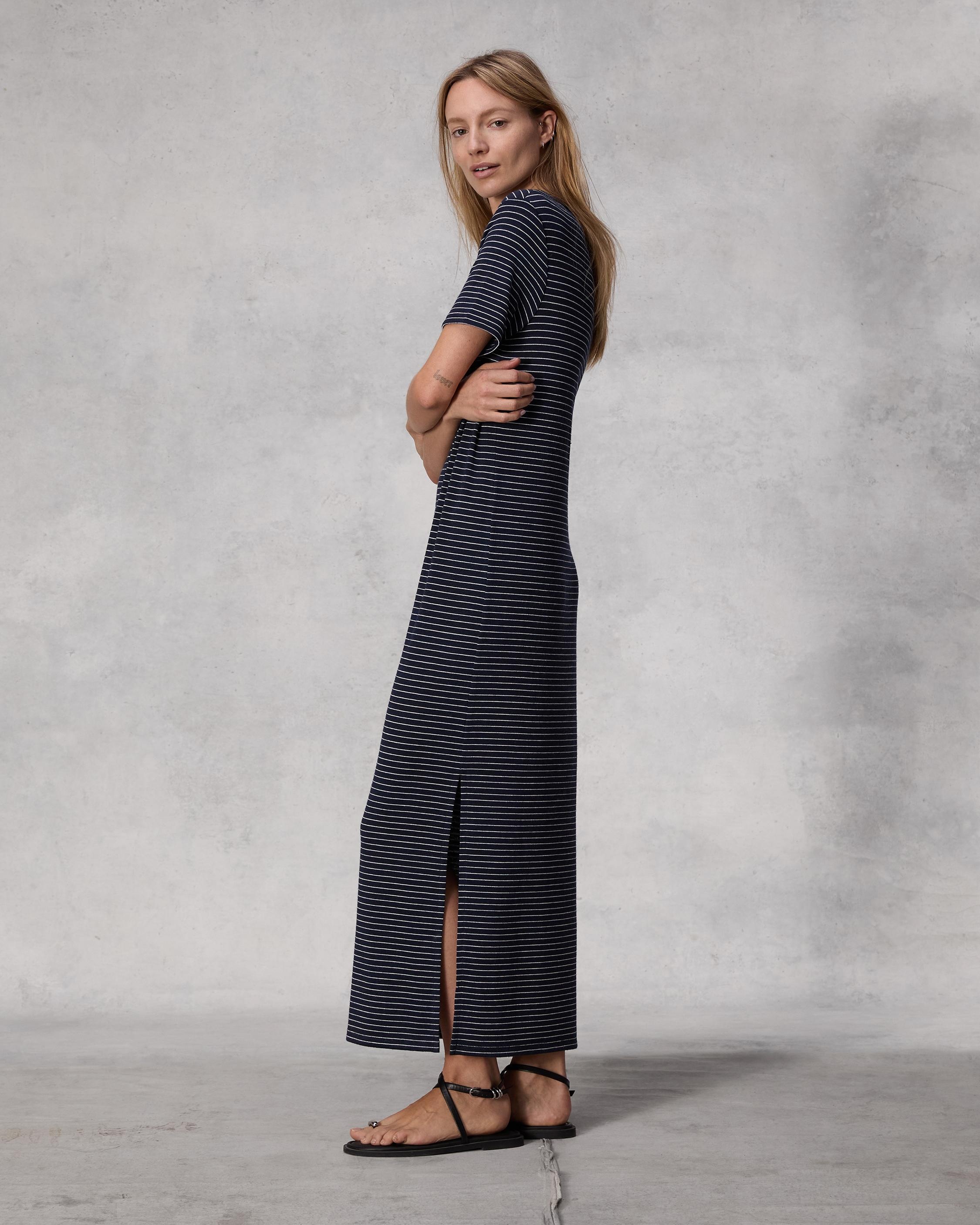 The Knit Striped Polo Dress
Midi - 3