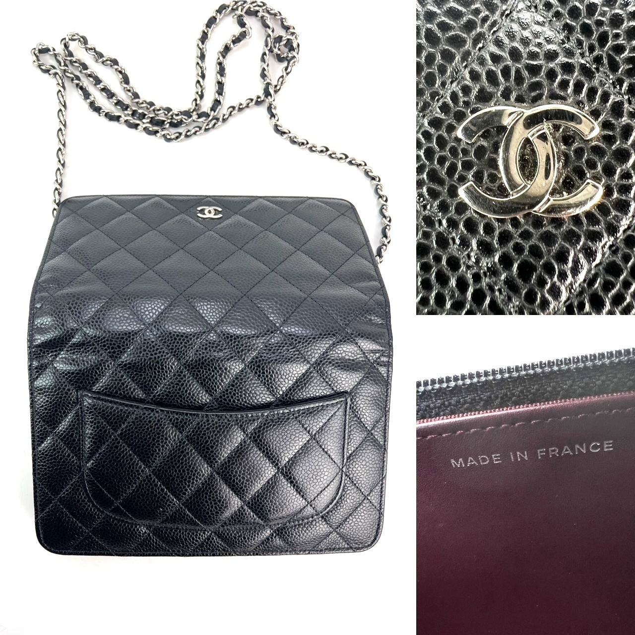 Chanel Quilted Caviar Calfskin Wallet on a Chain Clutch - 3