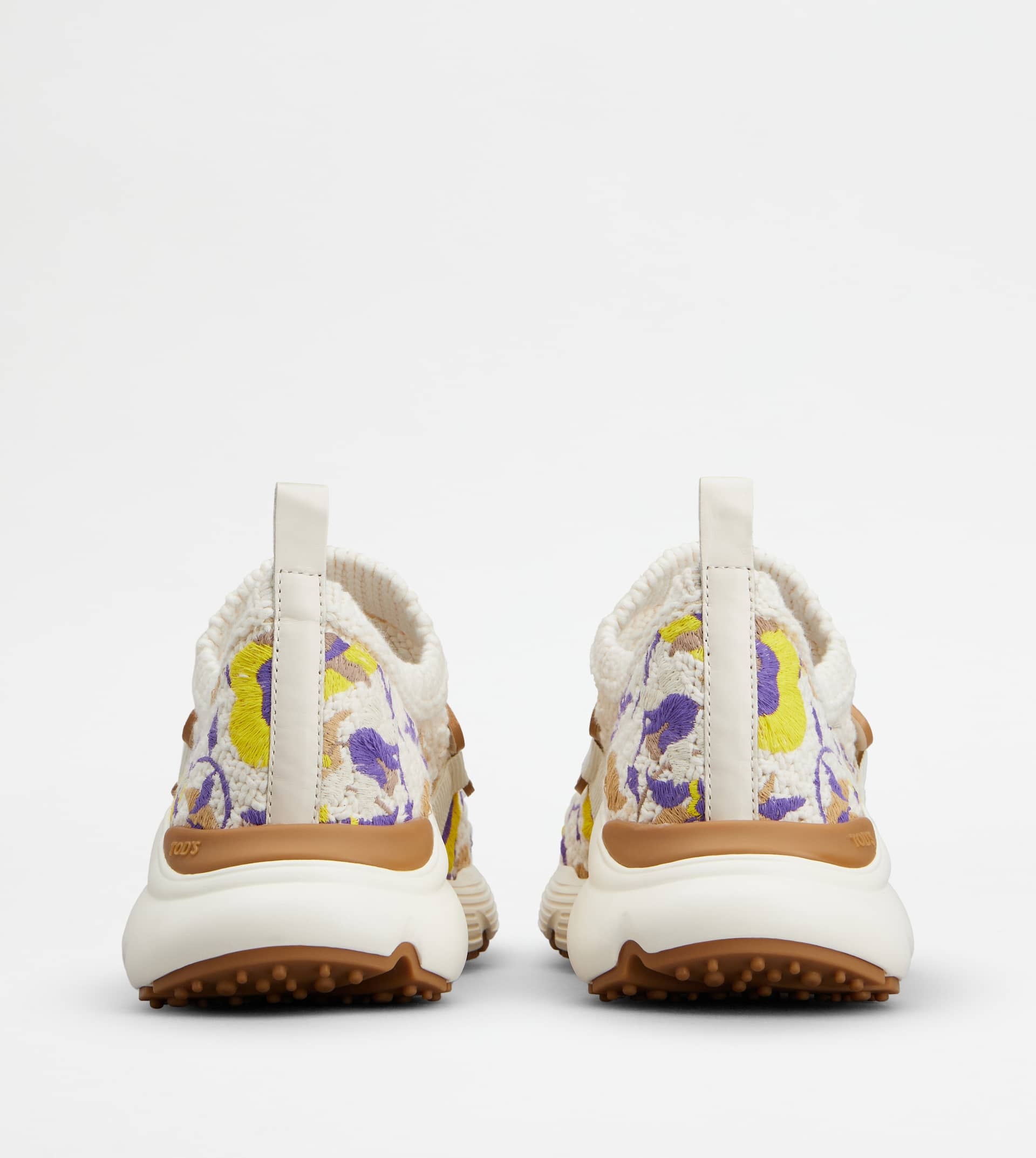 KATE SLIP-ON SNEAKERS IN FABRIC - YELLOW, BROWN, OFF WHITE - 2
