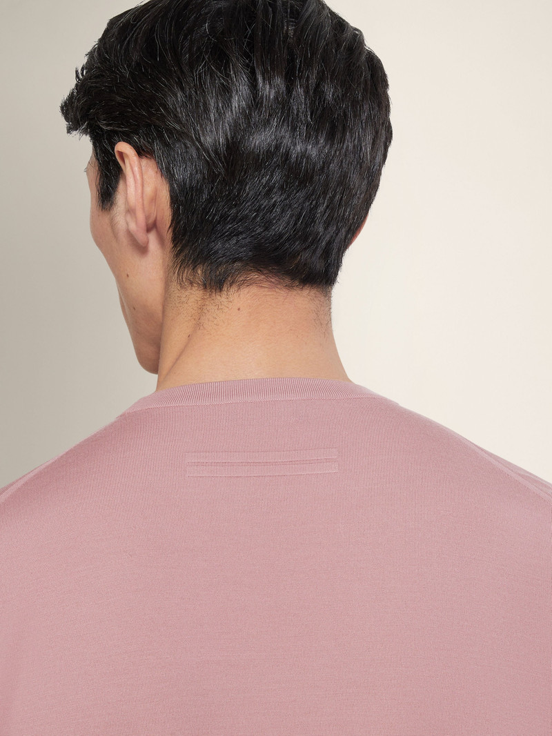 ZEGNA LIGHT PINK VELLUS AUREUM CREWNECK outlook