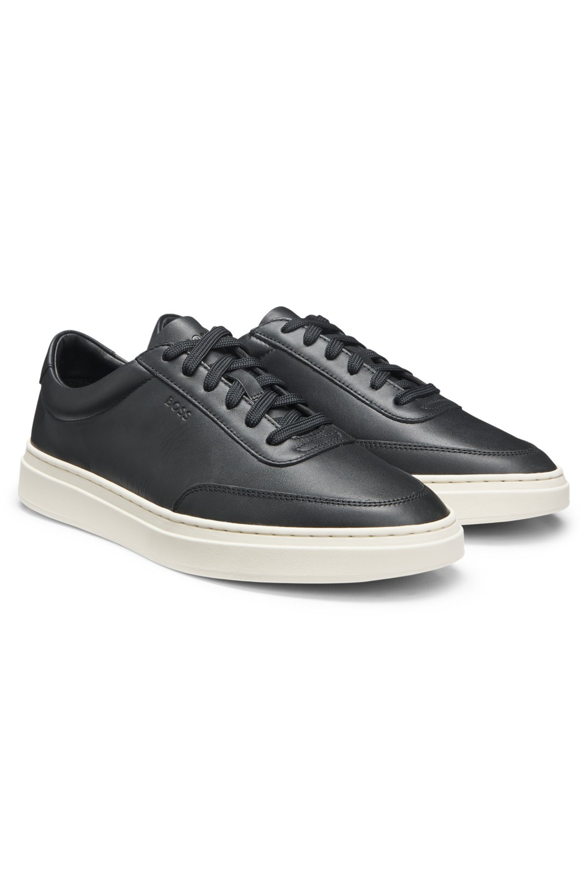 LEATHER TRAINERS WITH CONTRAST RUBBER OUTSOLE - 2