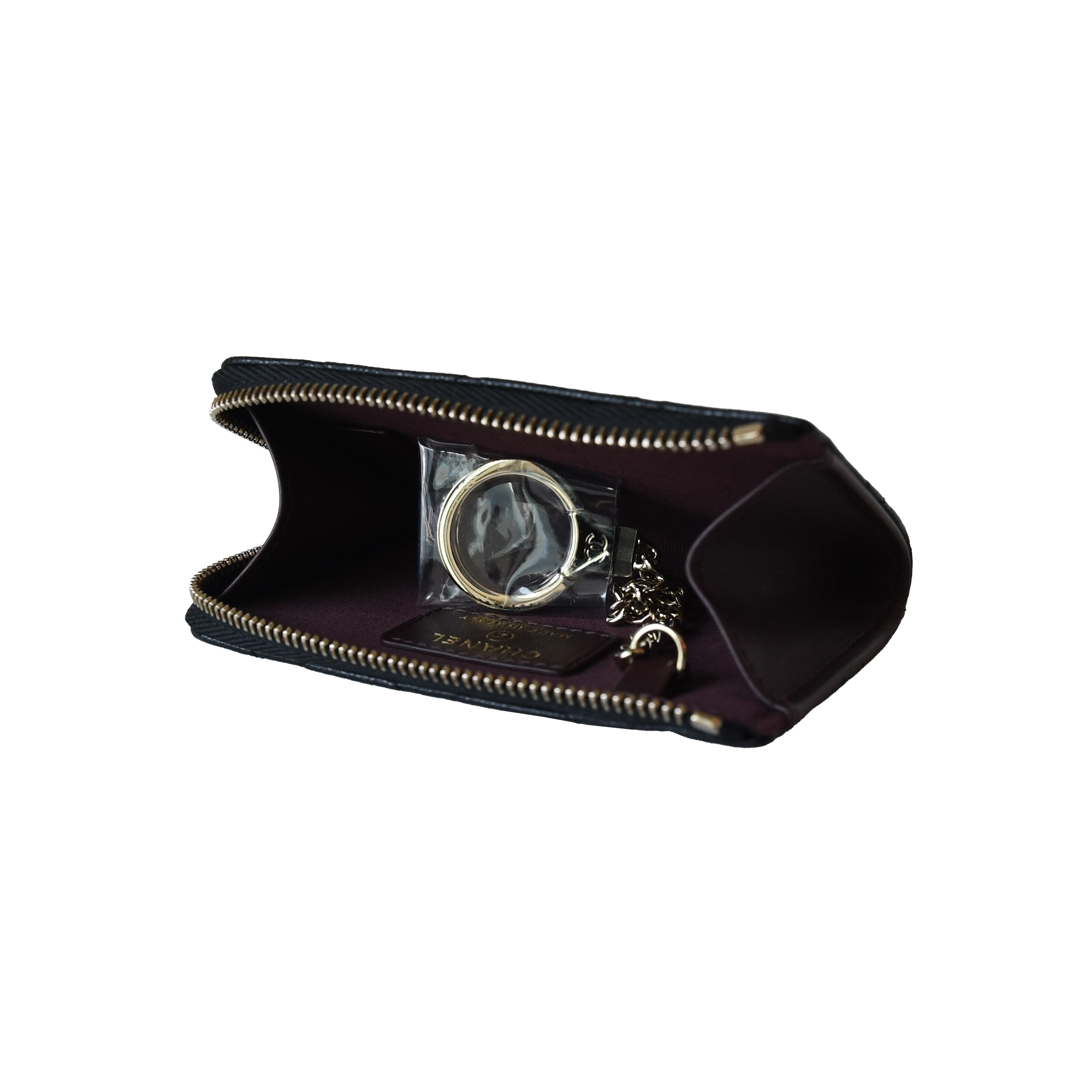 Chanel CC Caviar Quilted Zipped Key Holder Wallet Black - 2