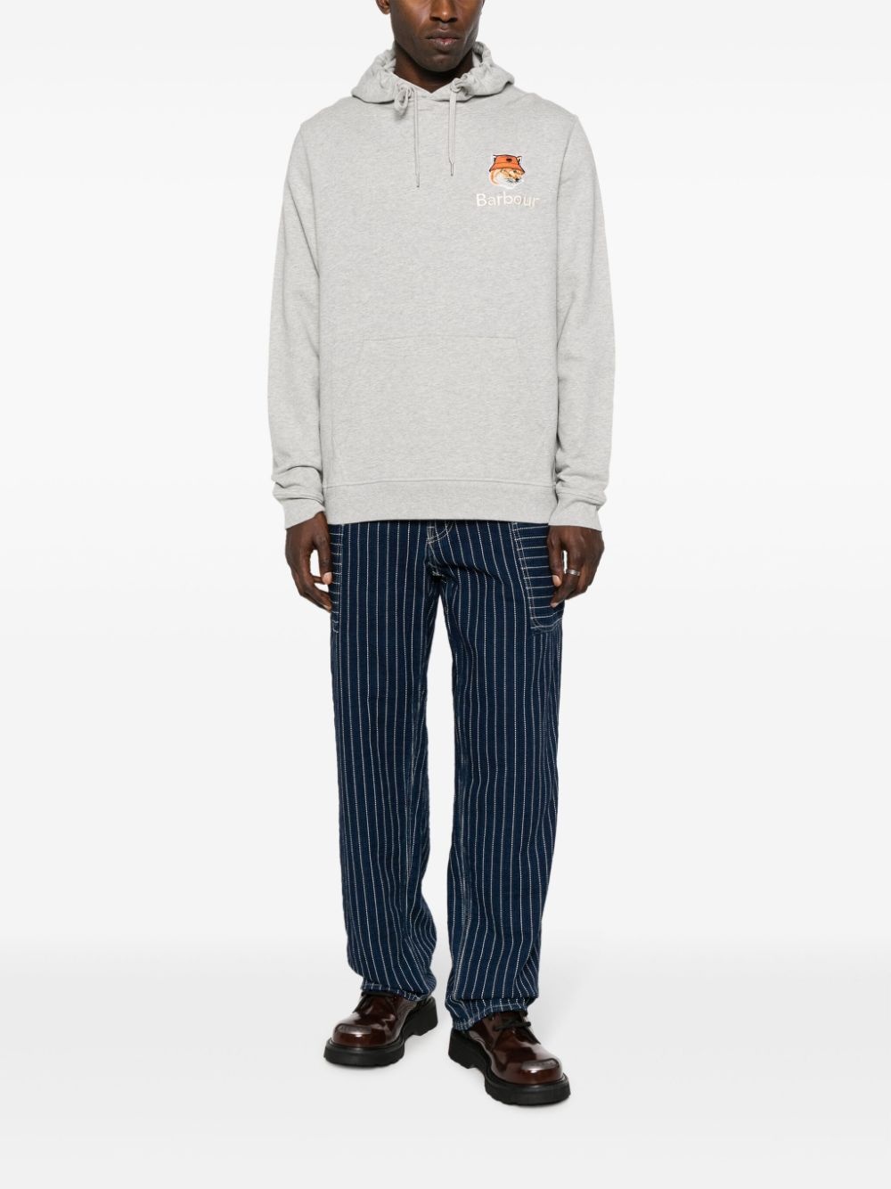 logo-embroidered cotton hoodie - 2