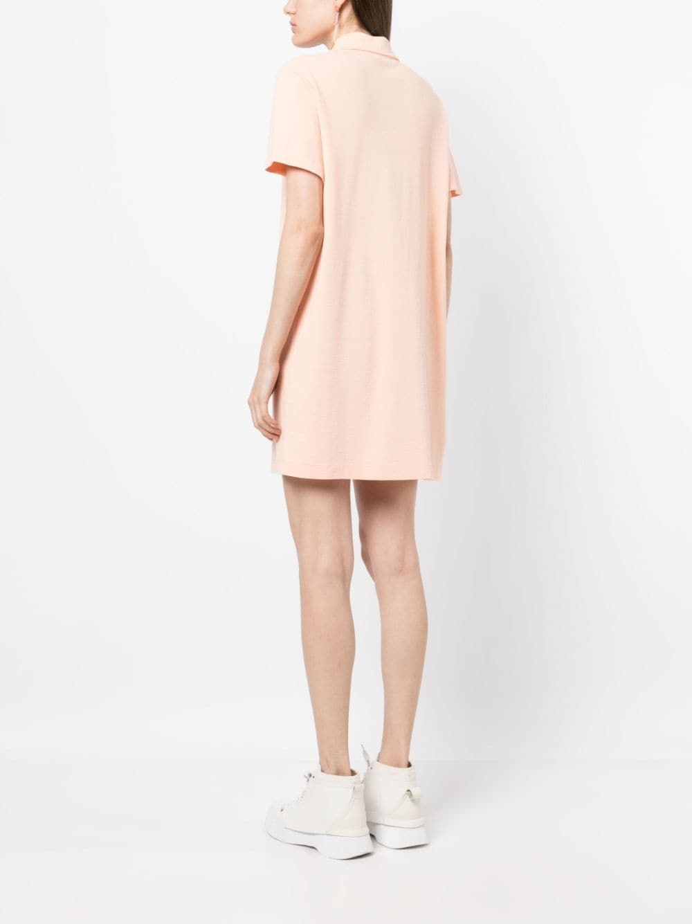 logo-embroidered polo dress - 4