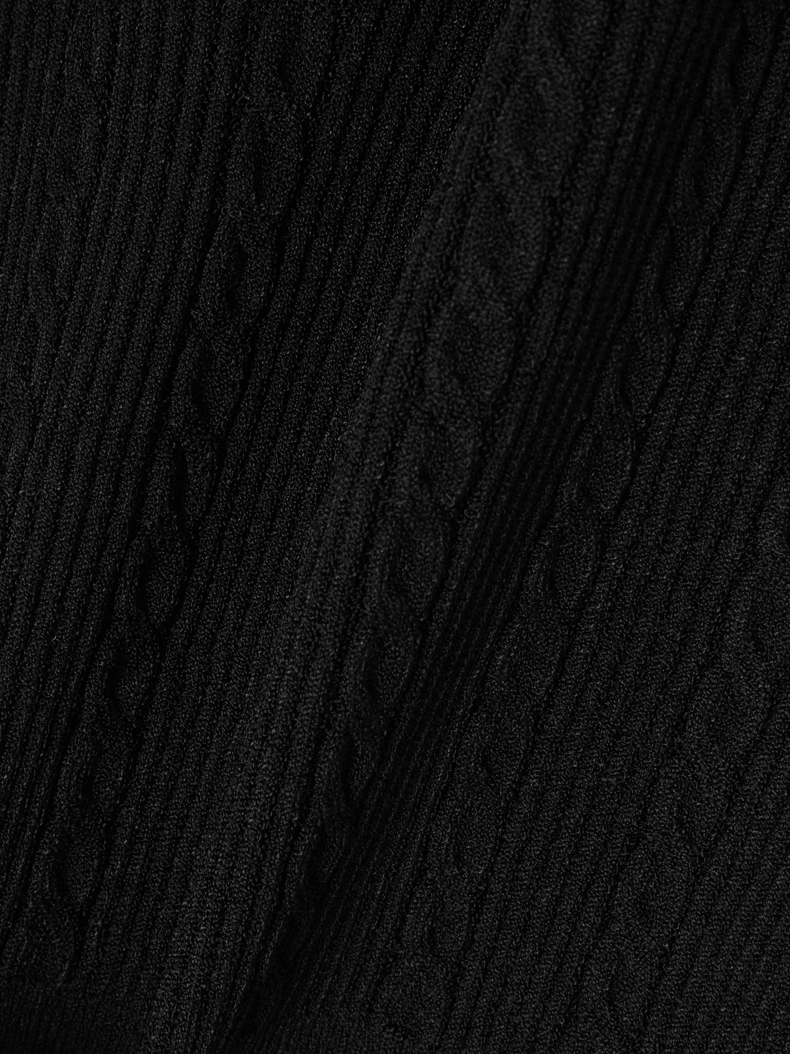 Ribbed cable-knit halterneck top Black - 4