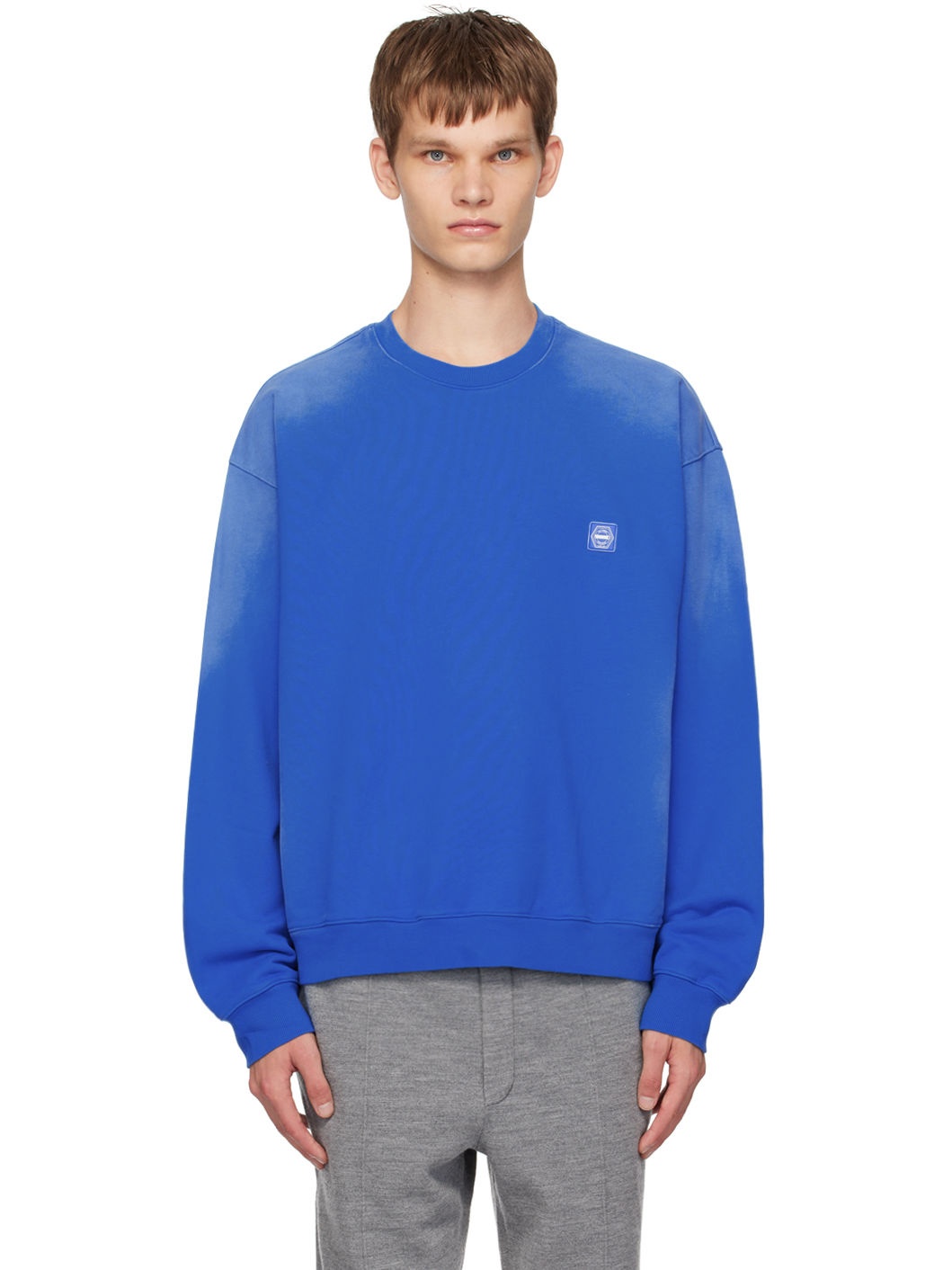 Blue Dyeing Back Logo Sweatshirt - 1