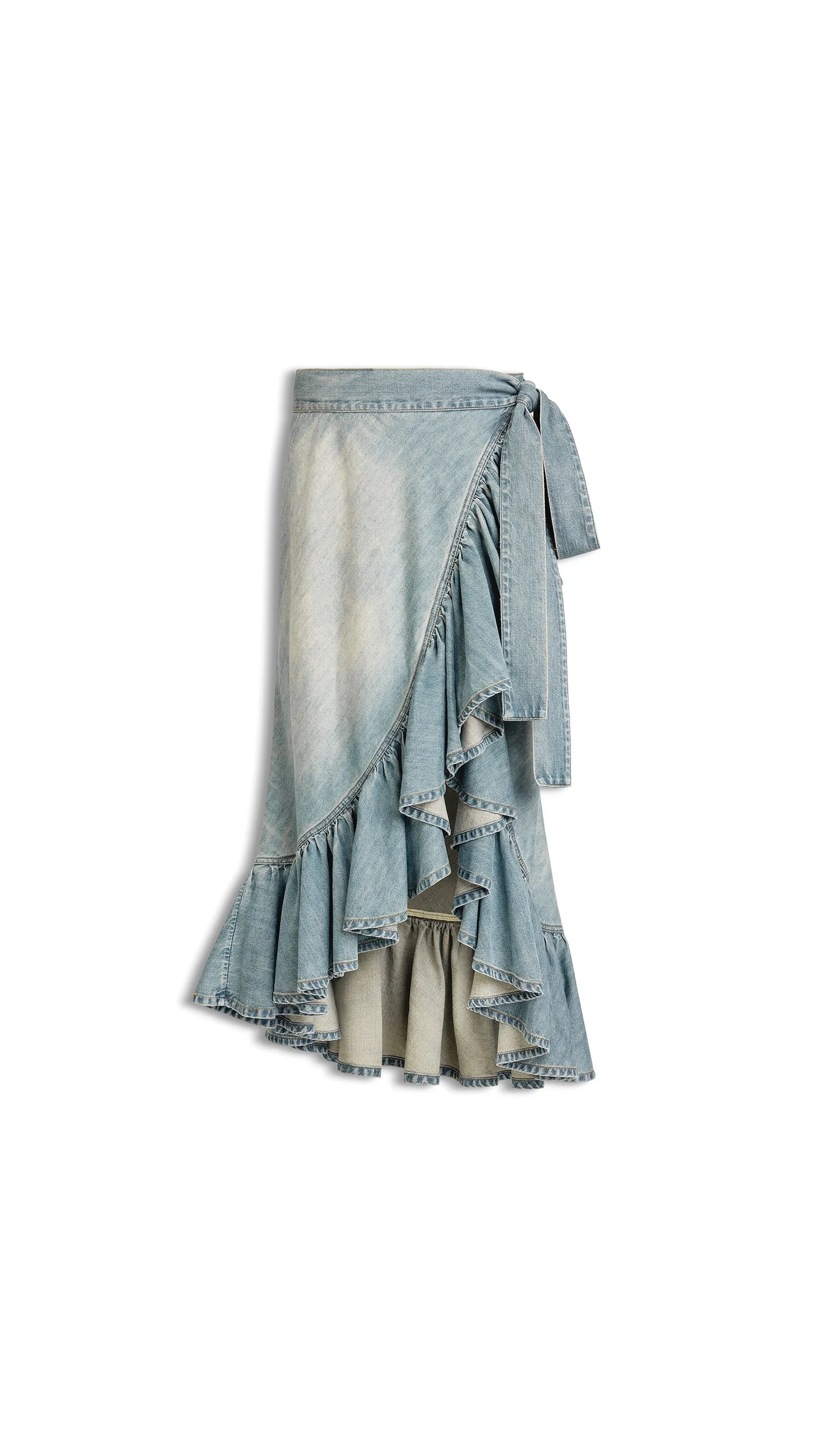 DENIM RUFFLE SKIRT - 1