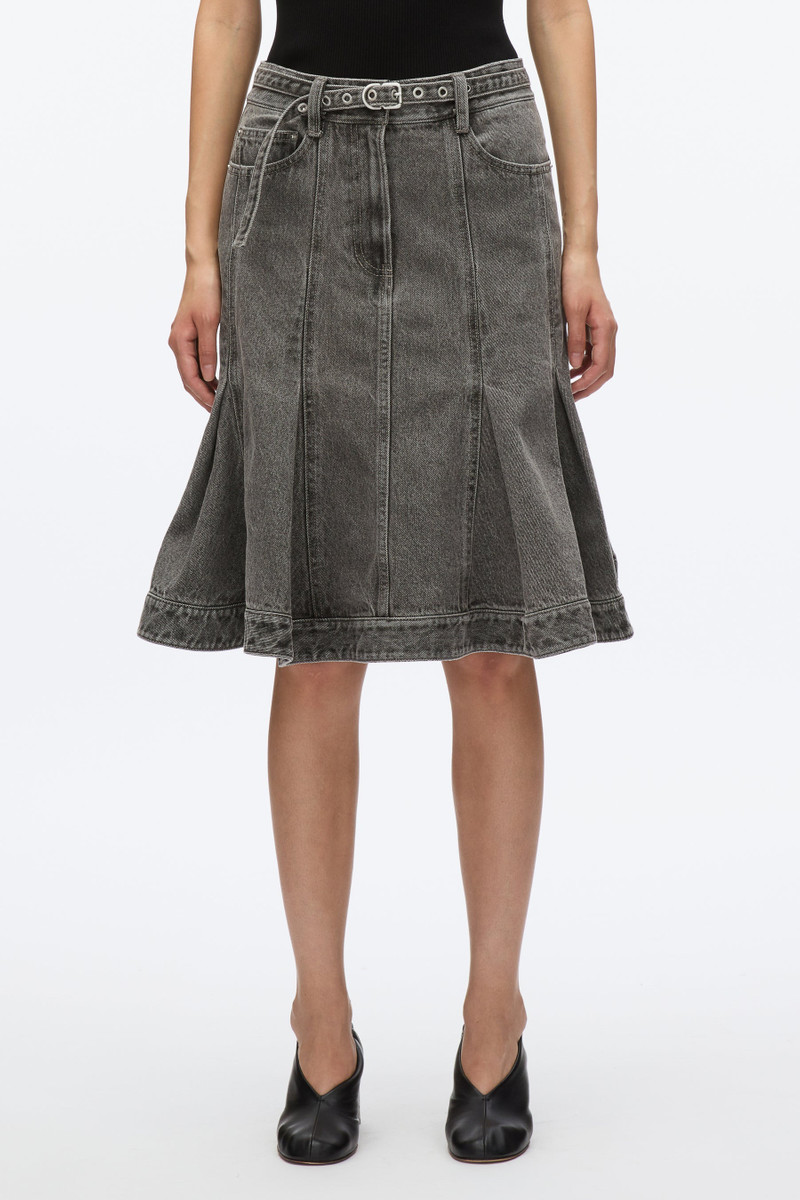 3.1 Phillip Lim Flounce Hem Belted Denim Skirt outlook