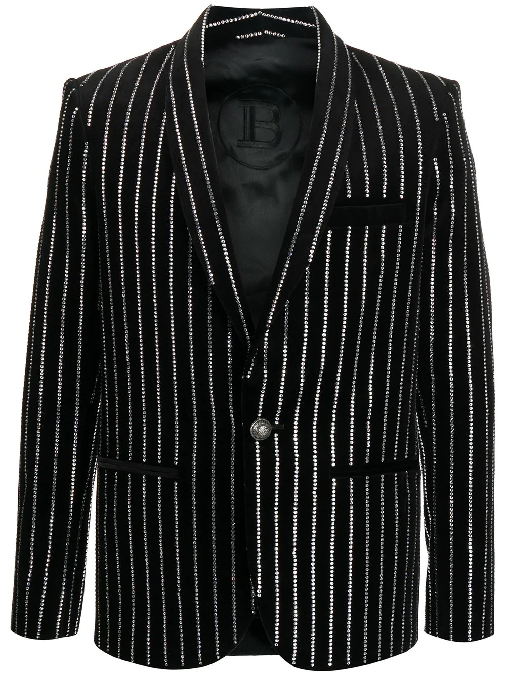 rhinestone-embellished single-breasted blazer - 1