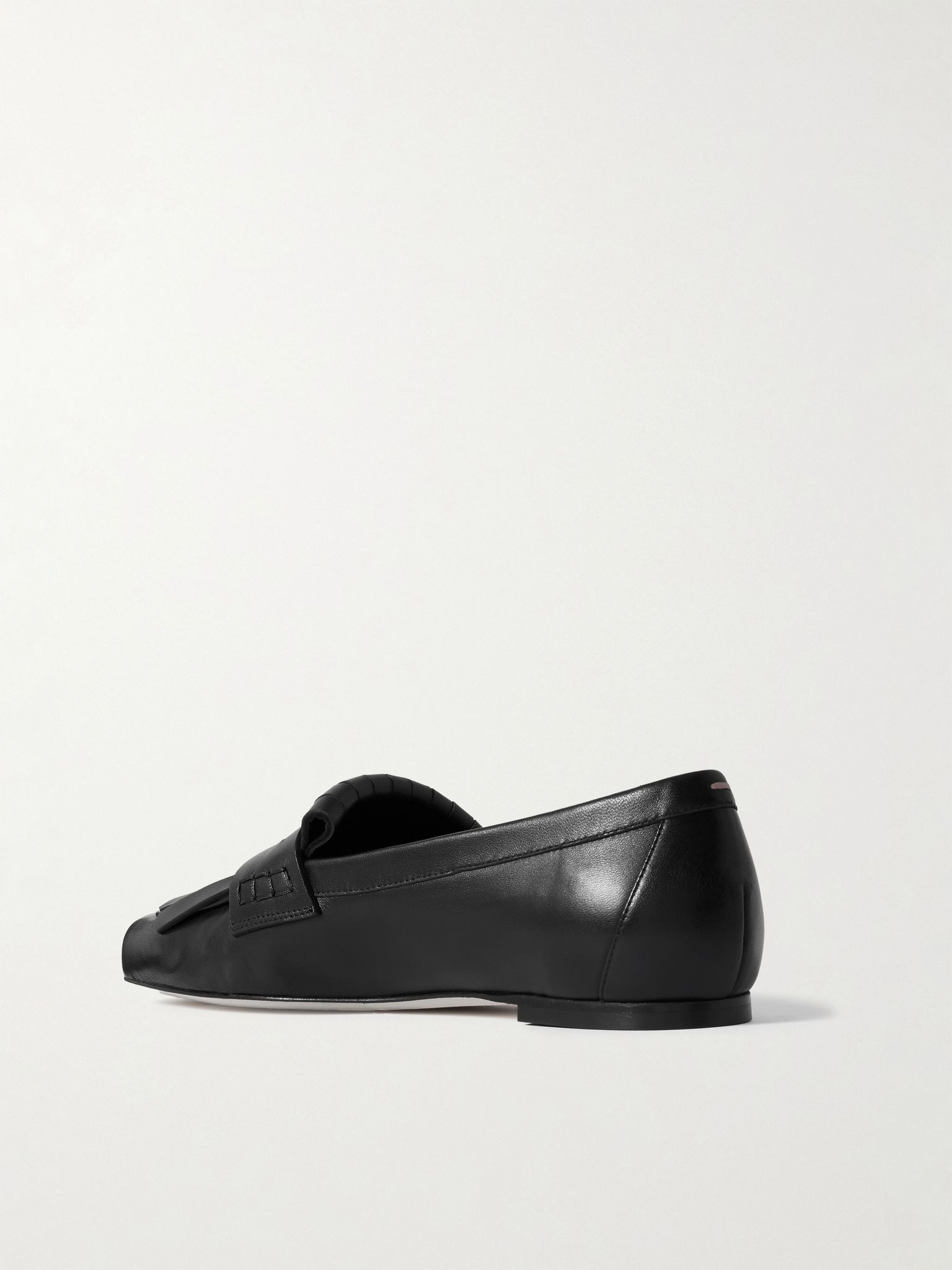 Belen fringed leather loafers Black - 3