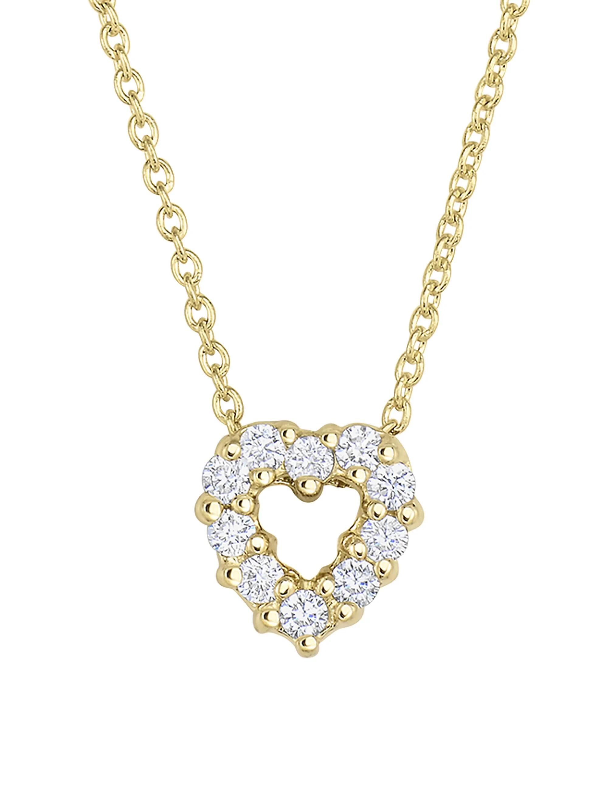 Women's Tiny Treasures 18K Yellow Gold & Diamond Heart Pendant Necklace - Gold - 1