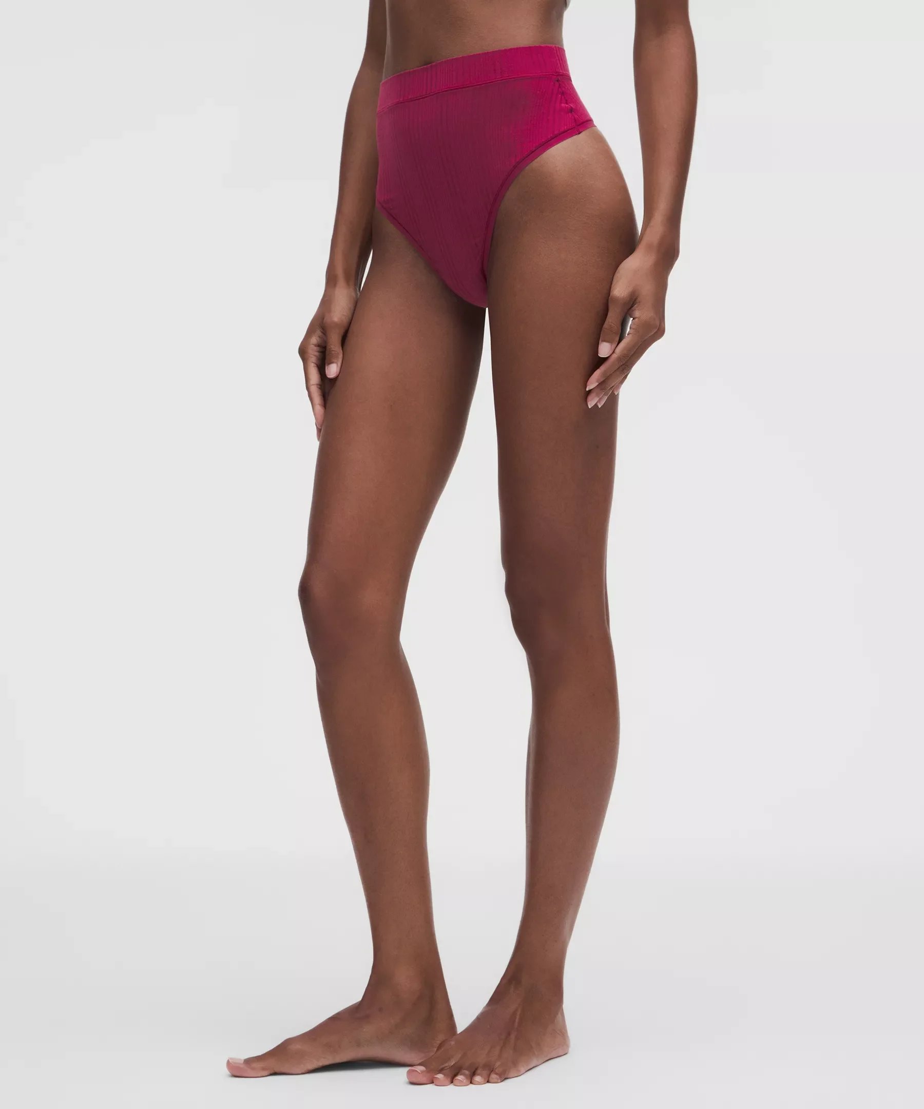 UnderEase High-Waist Ribbed Thong Underwear - 1
