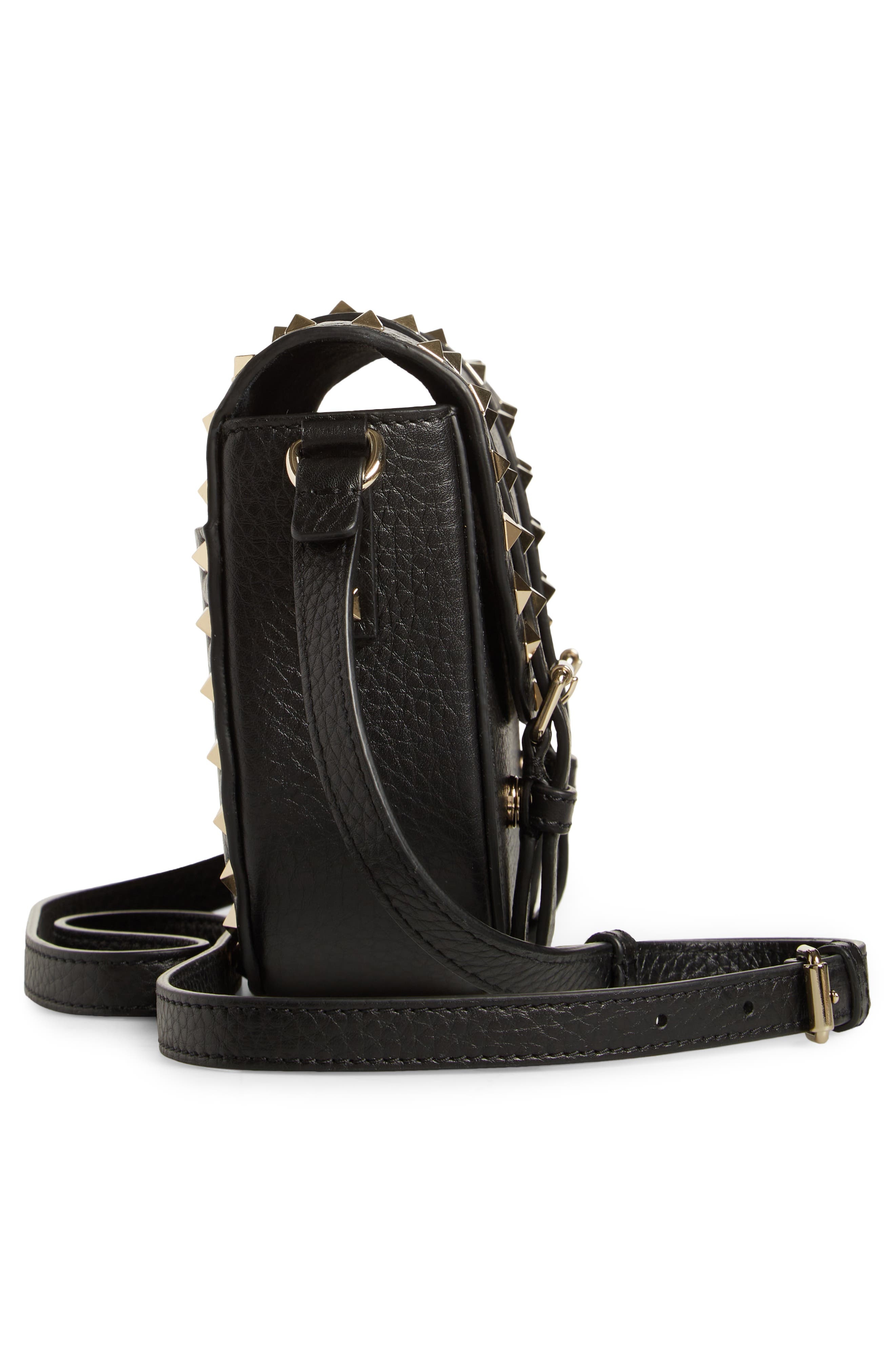 Valentino Garavani Small Rockstud Saddle Crossbody Bag in Black at Nordstrom - 6