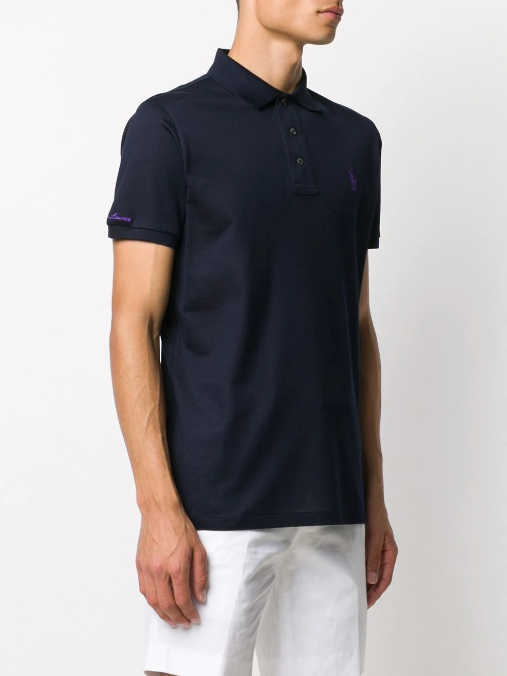 logo embroidered polo shirt - 3