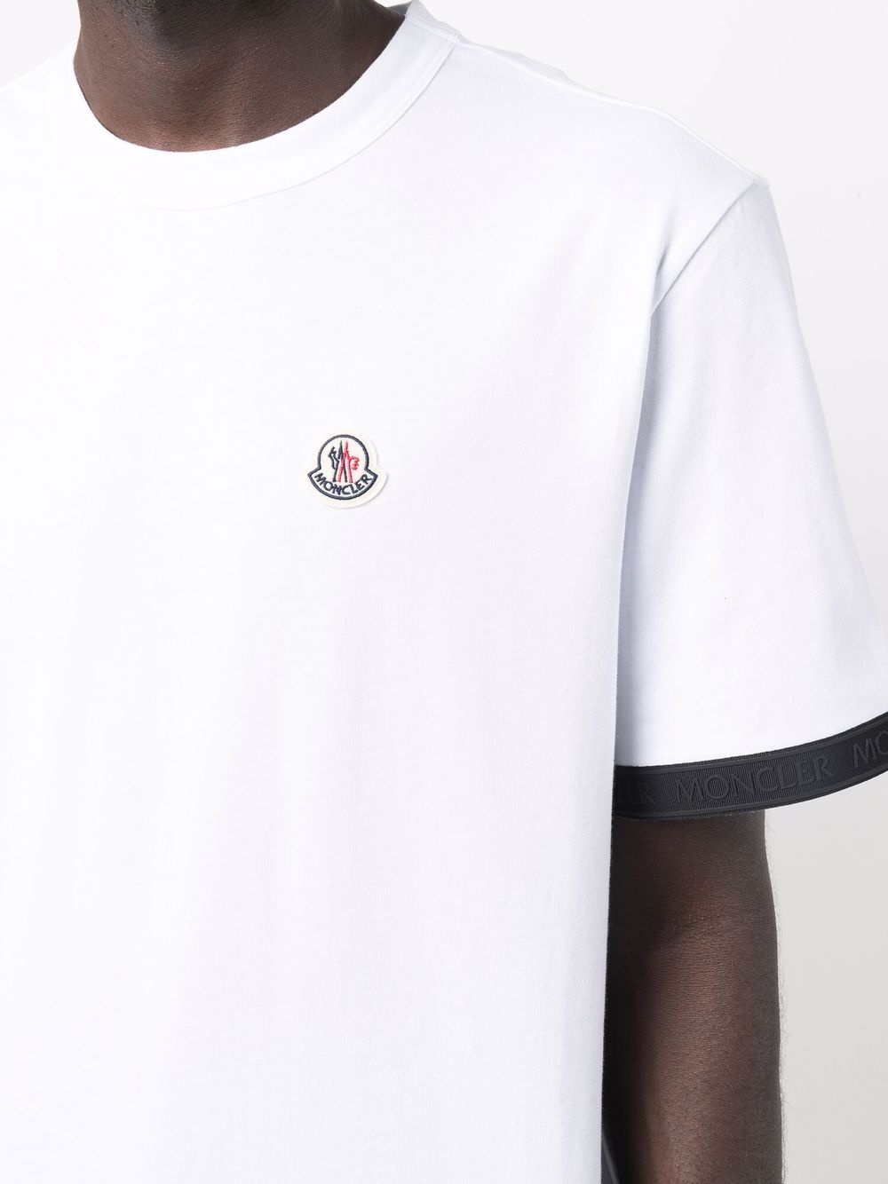 logo-patch contrast-trim short-sleeve T-shirt - 5