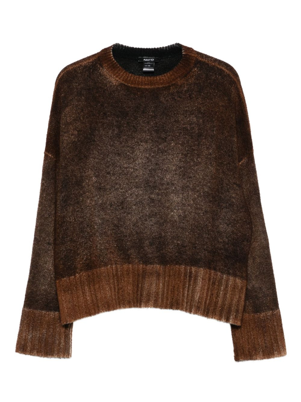 ribbed-cuff crew-neck jumper - 1
