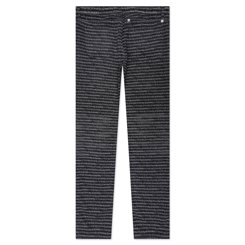 GIVENCHY SKINNY FIT TROUSERS W/ ALL OVER GIVENCHY - DARK GREY - 2
