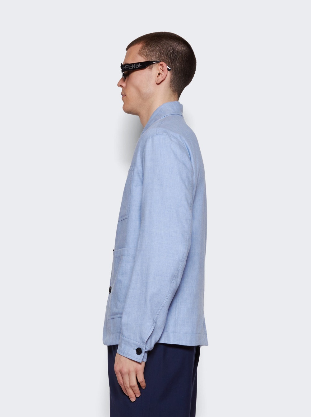 Julian Self Lined Shirt Jacket Chambray Blue - 4