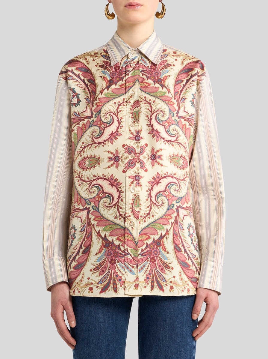 STRIPED SHIRT WITH PLACED PRINT - 2