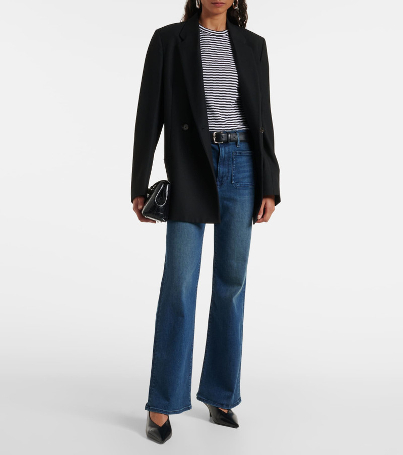 VERONICA BEARD Draya striped cotton-blend T-shirt outlook