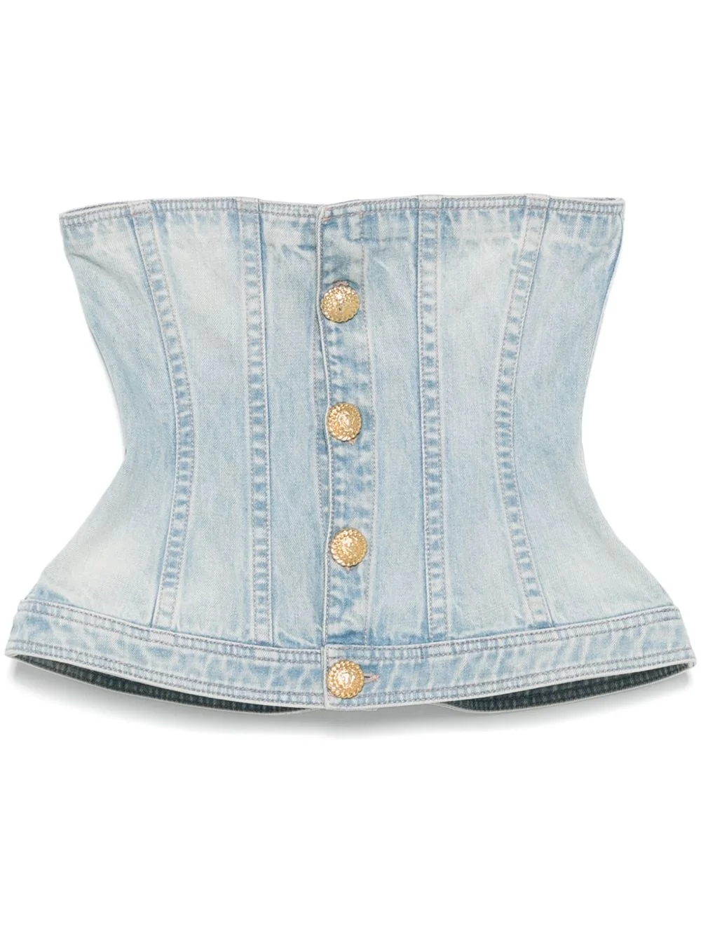 denim corset top - 1