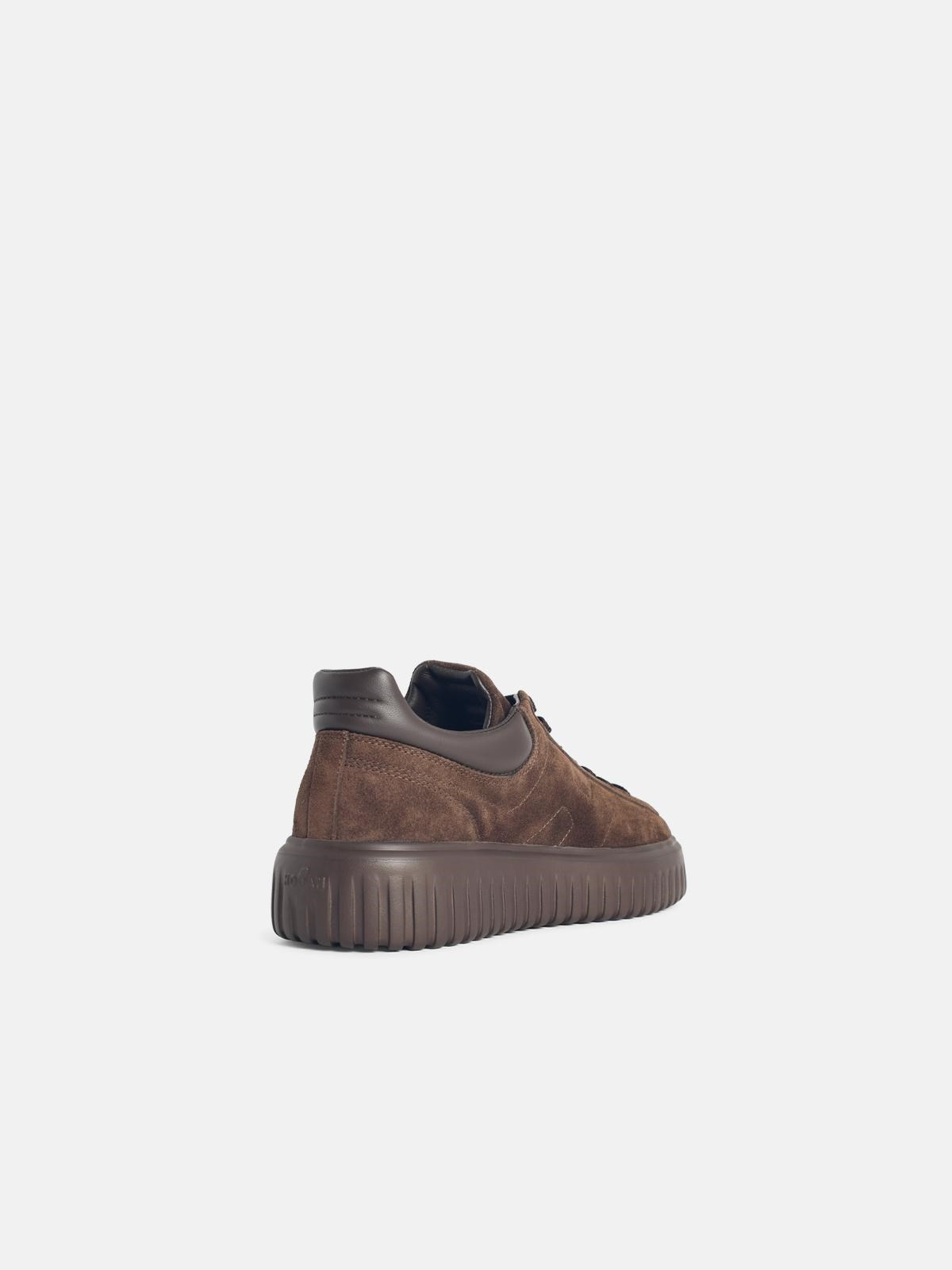 'H-STRIPES' BROWN SUEDE SNEAKERS - 3