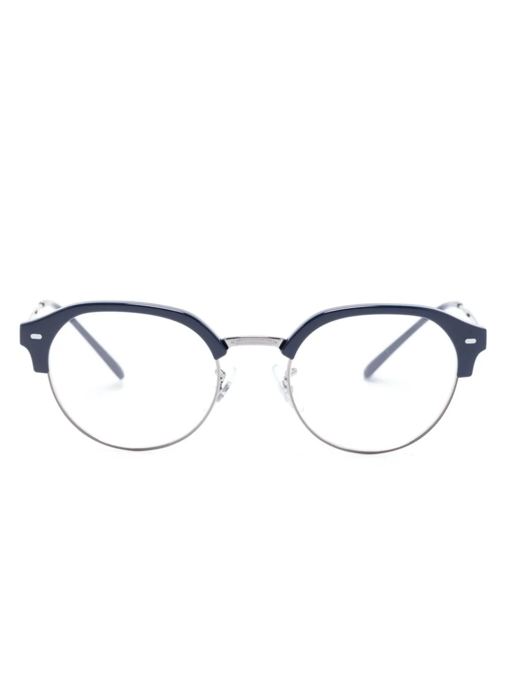 engraved-arms half-rim glasses - 1