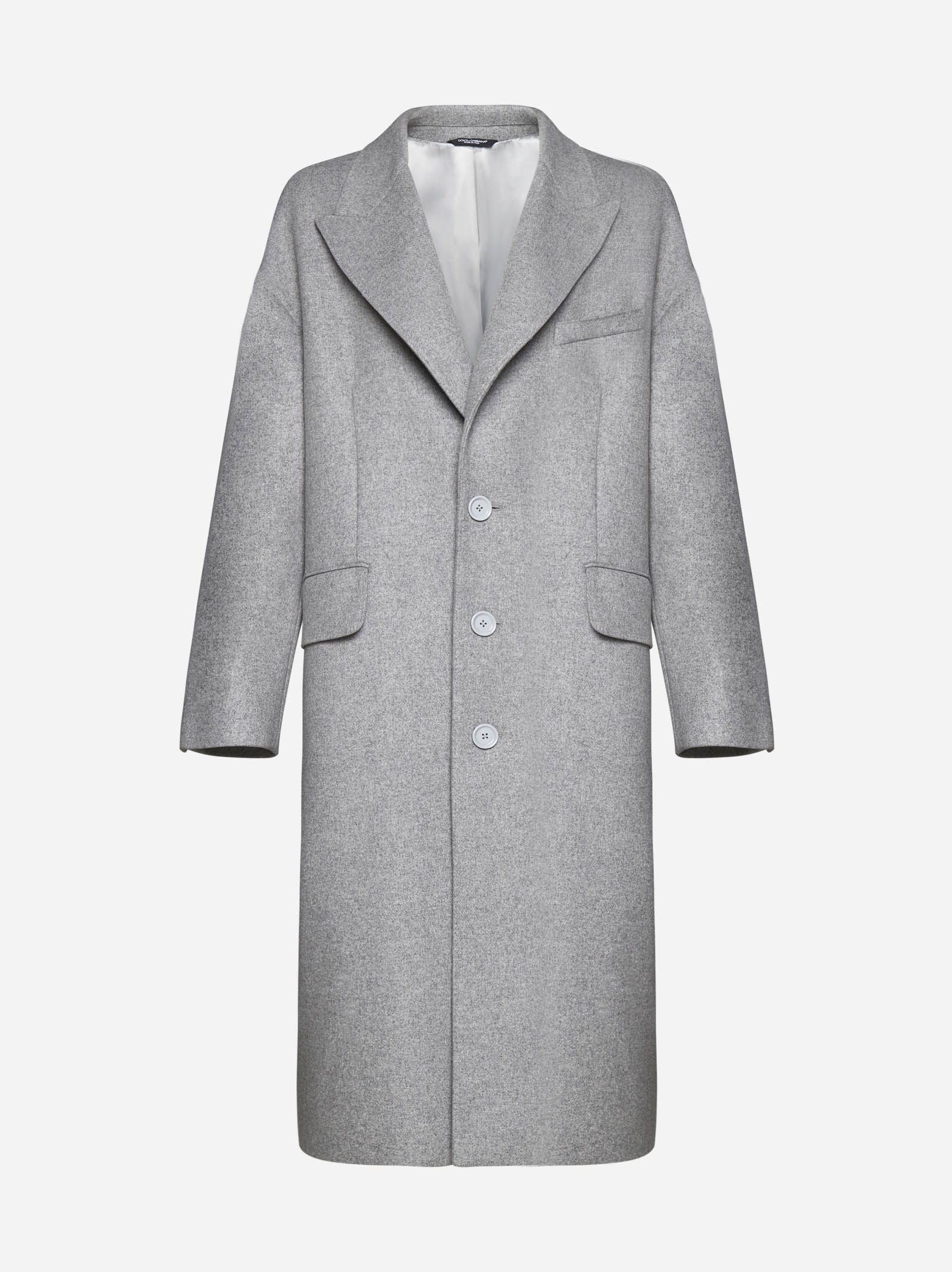 Oversize single-breasted wool-blend coat - 1