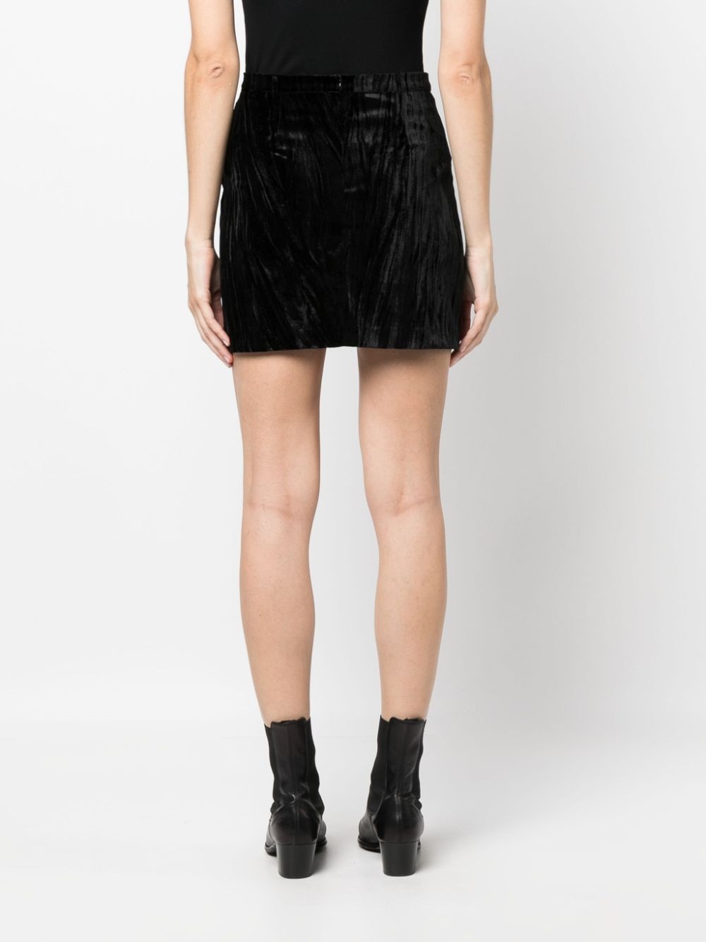 Judelle crushed velvet miniskirt - 4