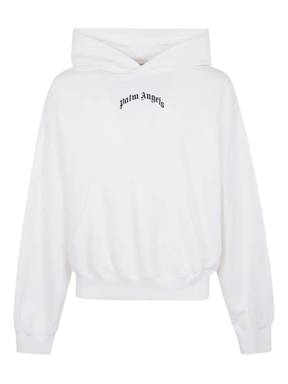 The Back Curved Logo Loose Hoodie from Palm Angels is a contemporary sweatshirt crafted with high-qu - 1