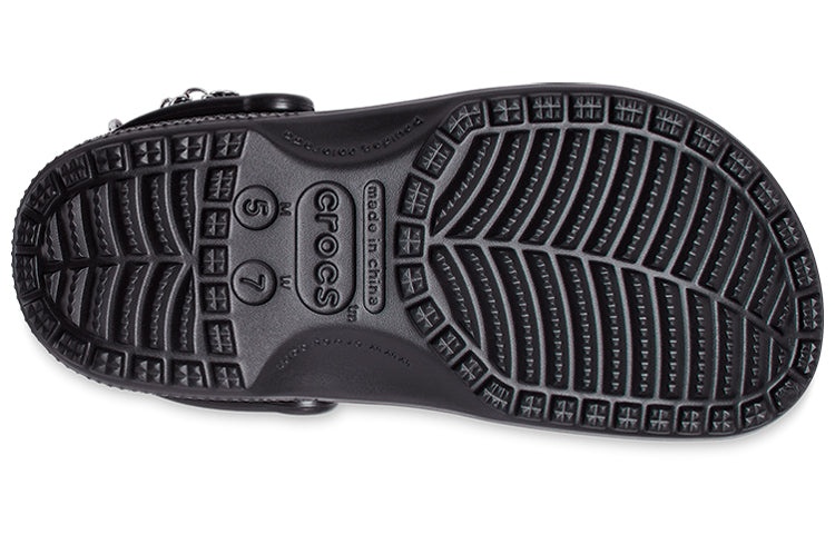 Crocs Classic Feel The Positivity Casual Unisex Black Sandals 207571-001 - 8
