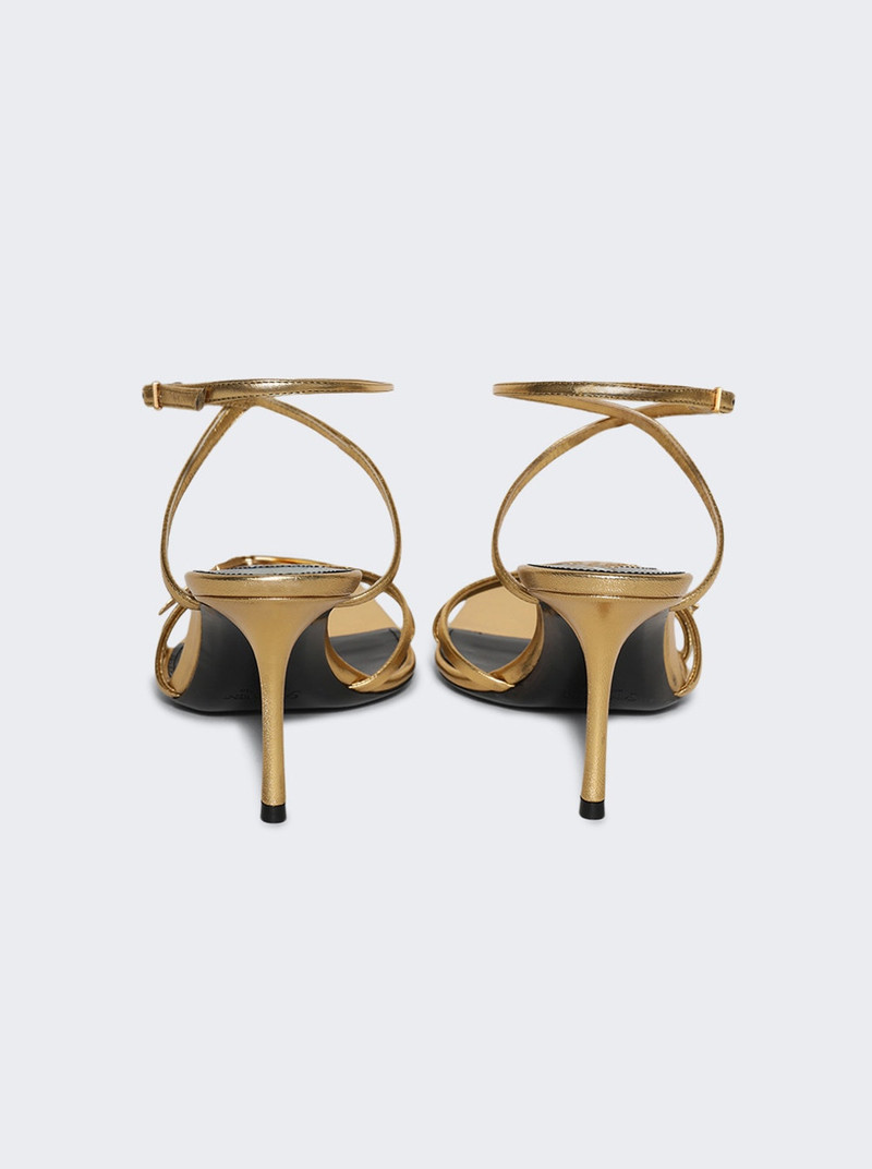 SAINT LAURENT Lydia 75 Spiros Sandal Metal Moon Gold outlook