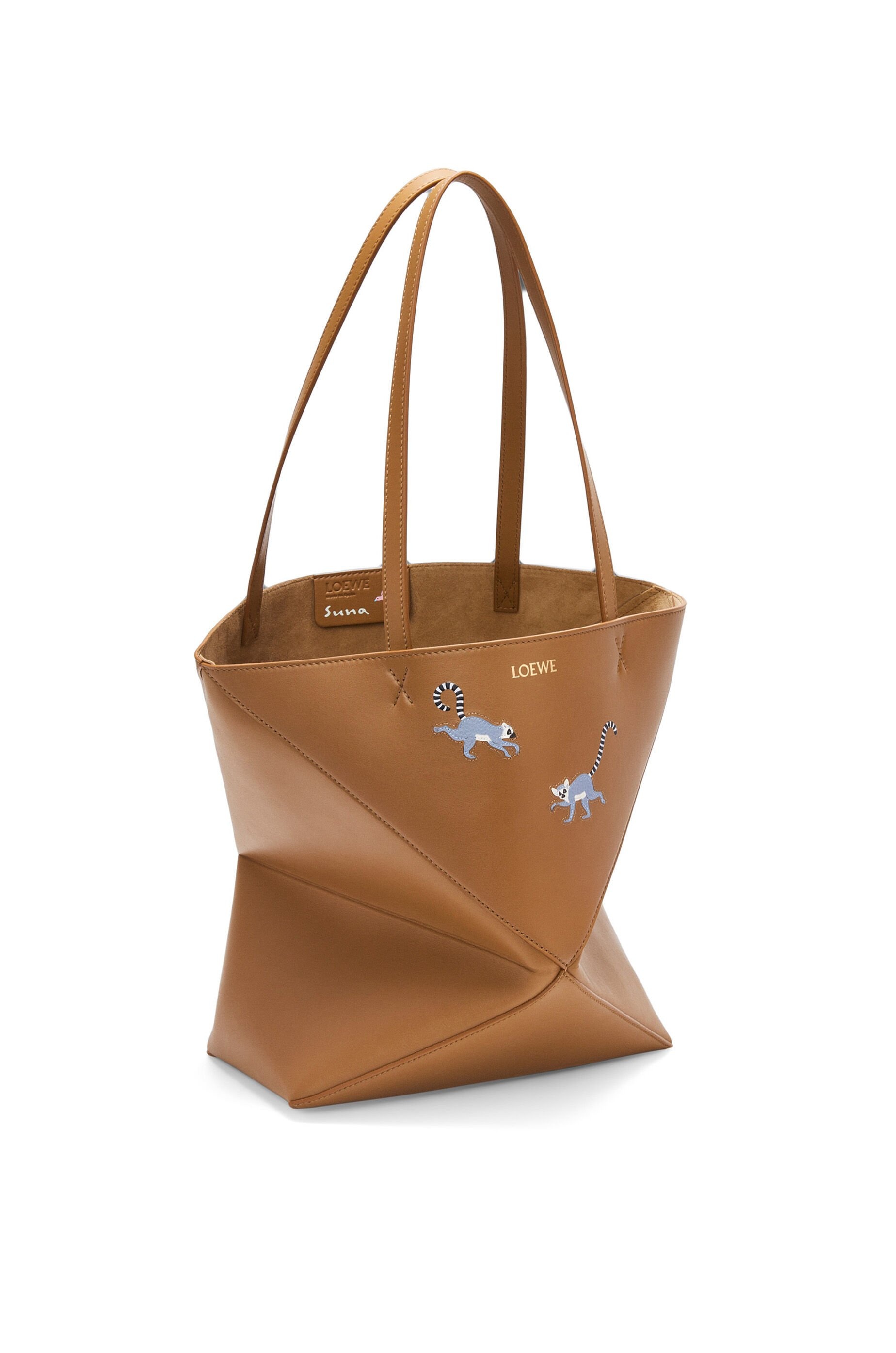 Lemur Puzzle Fold tote in shiny calfskin - 4