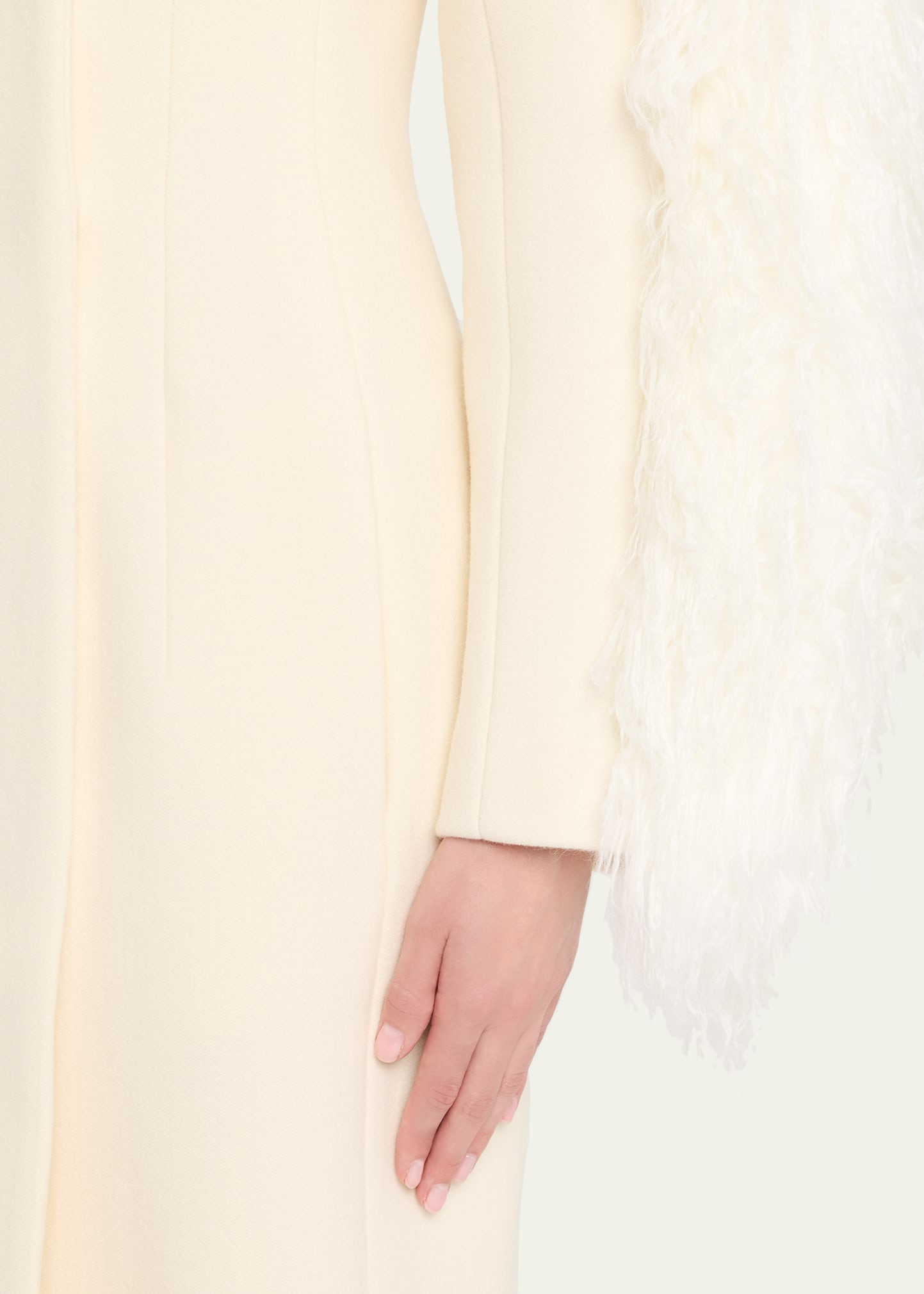Le Manteau Boa Lamb Shearling Long Wool Coat - 4