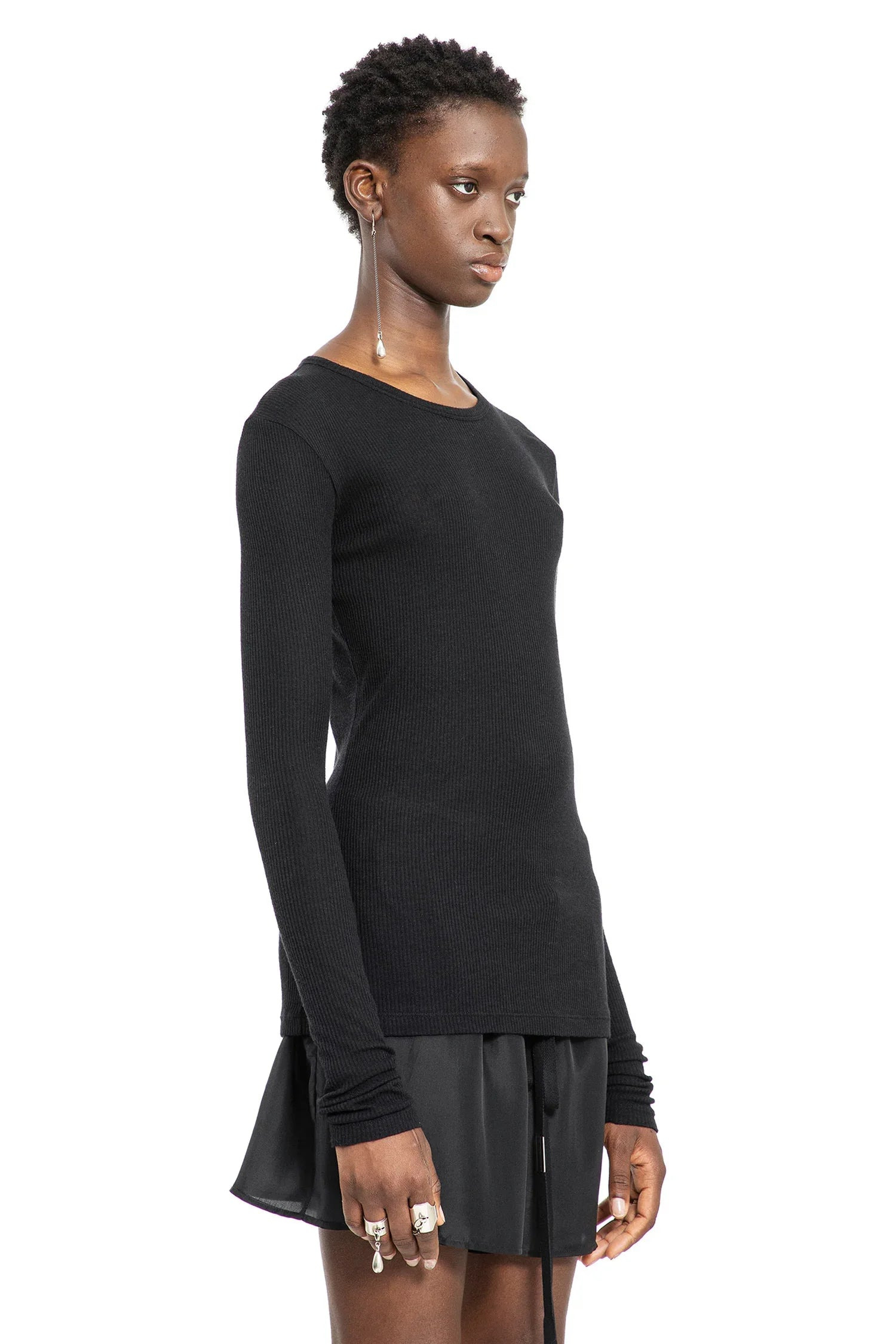 Fiene-Long-Sleeve-T-Shirt-In-Viscose-Cotton-Rib - 3
