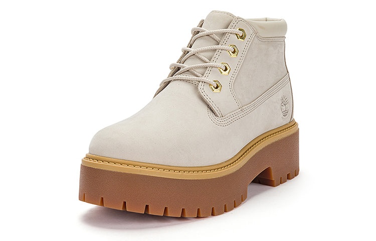 (WMNS) Timberland Stone Street Mid Lace Up Waterproof Boots 'White Nubuck' A64FRW - 3
